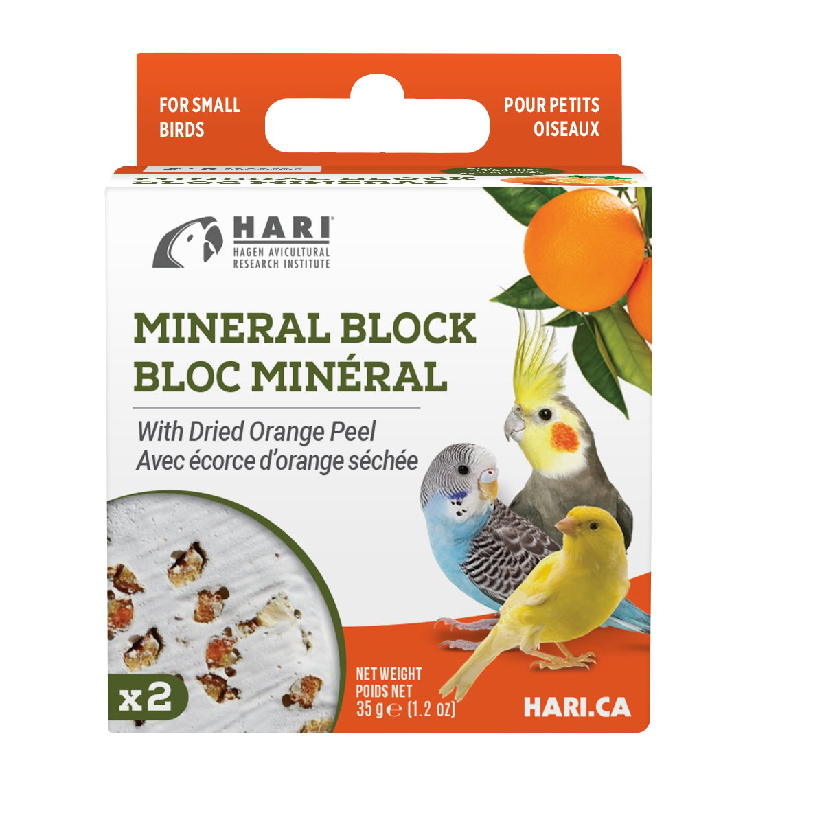 Mineral Block with Dried Orange Peel, 2pk - Hagen Avicultural Research ...